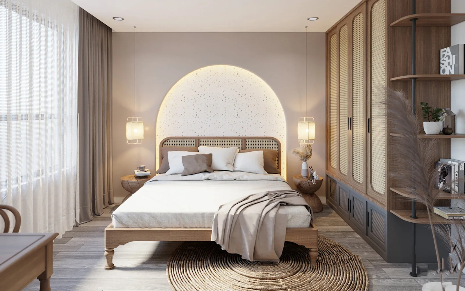 Kết nối tâm hồn phòng ngủ qua thiết kế Wabi Sabi — ảnh 5