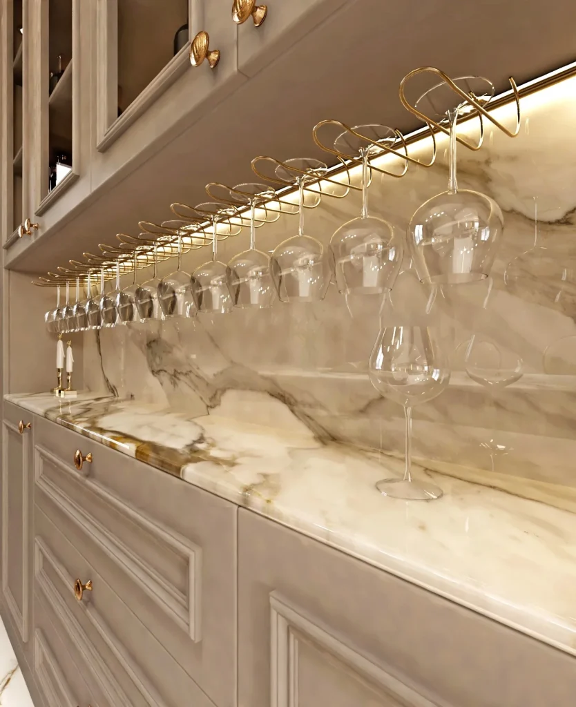 Bề mặt Calacatta Borghini trong không gian minh họa
