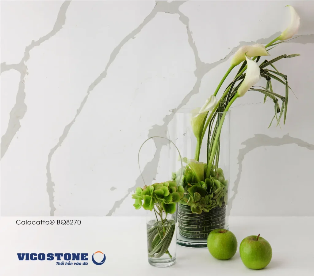 Bề mặt Calacatta BQ8270 trong không gian minh họa