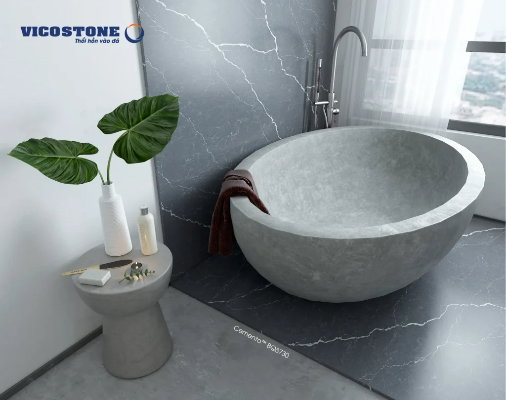 Bề mặt Cemento BQ8730 trong không gian minh họa