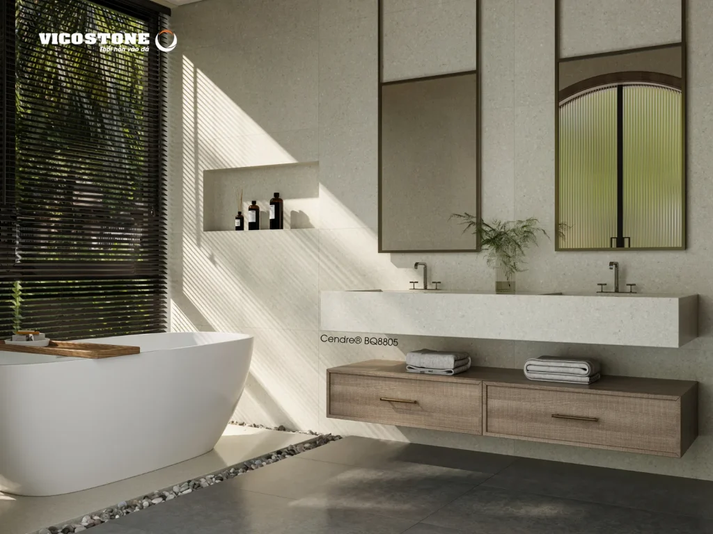 Bề mặt Cendre BQ8805 trong không gian minh họa