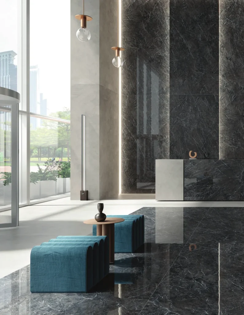Bề mặt GRIGIO CARNICO trong không gian minh họa