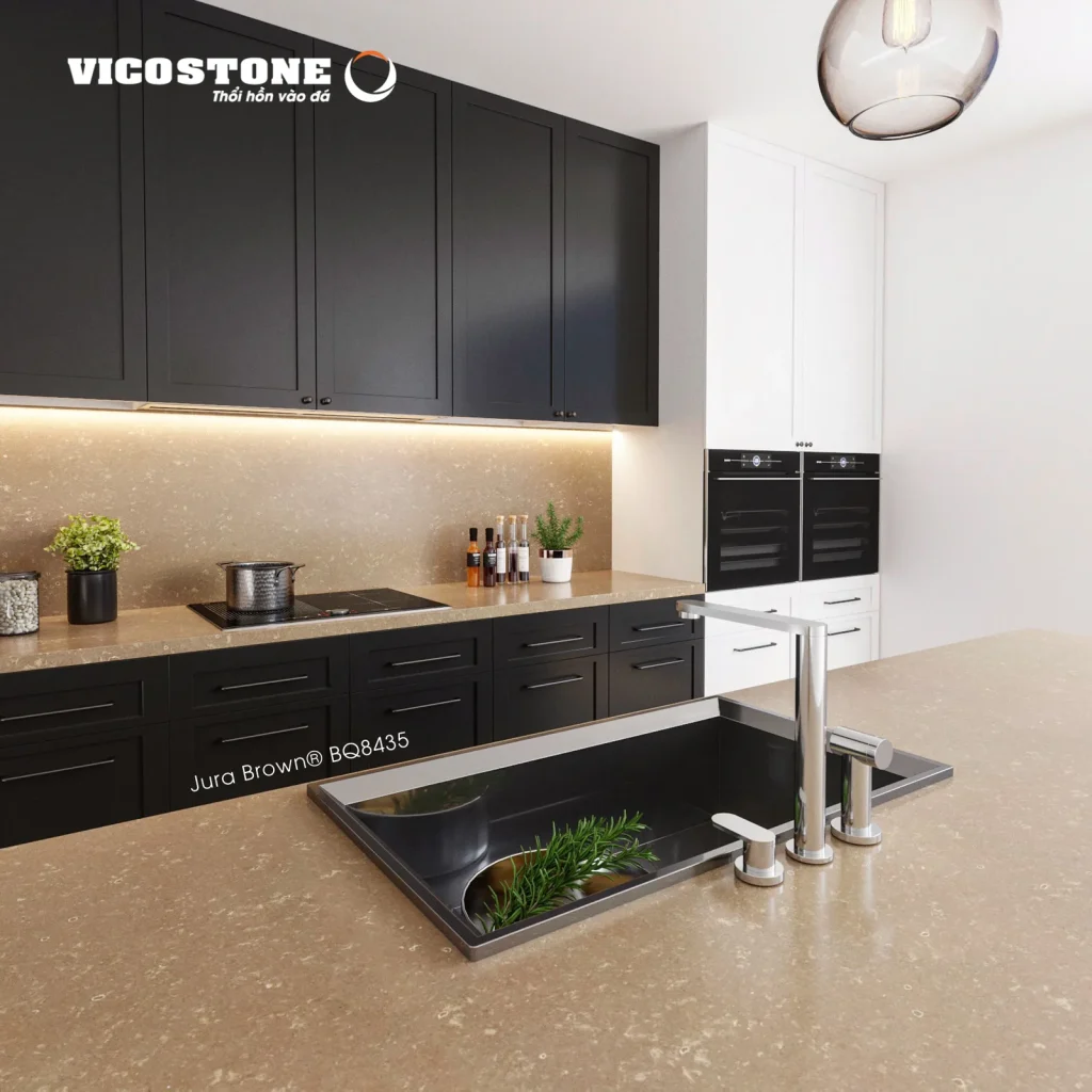 Bề mặt Jura Brown BQ8435 trong không gian minh họa