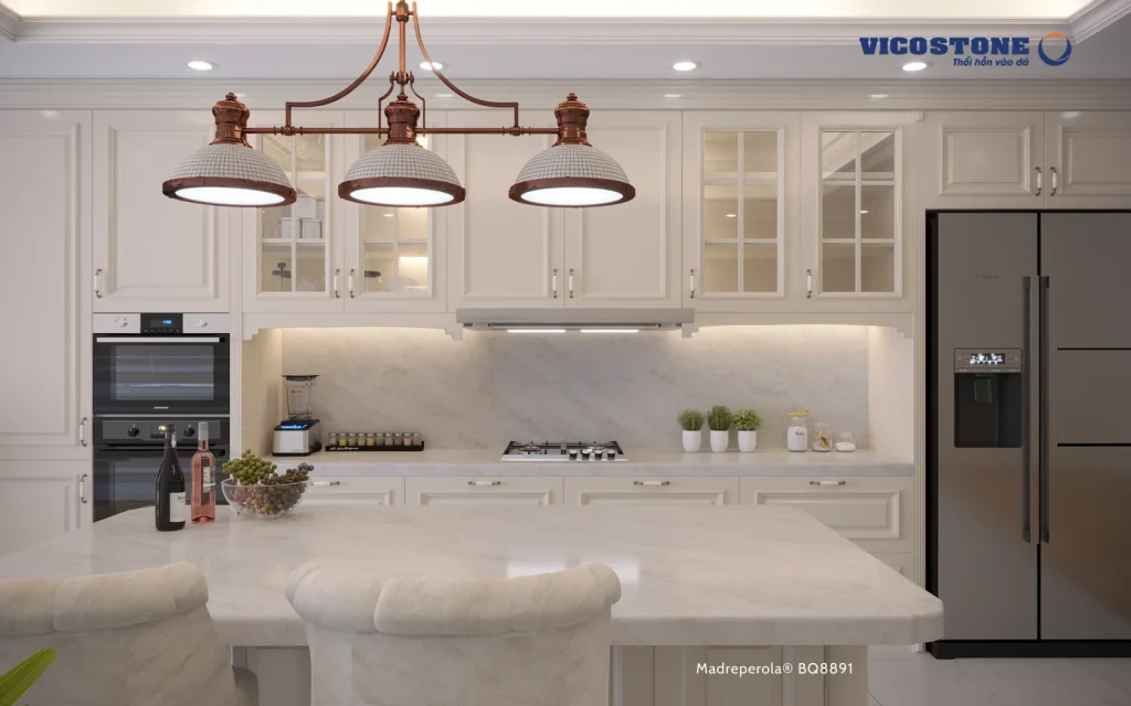 Bề mặt Madreperola BQ8891 trong không gian minh họa